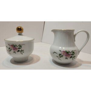 Vtg Henneberg Porzellan 1777 Sugar Bowl and Creamer Set Made in East Germany